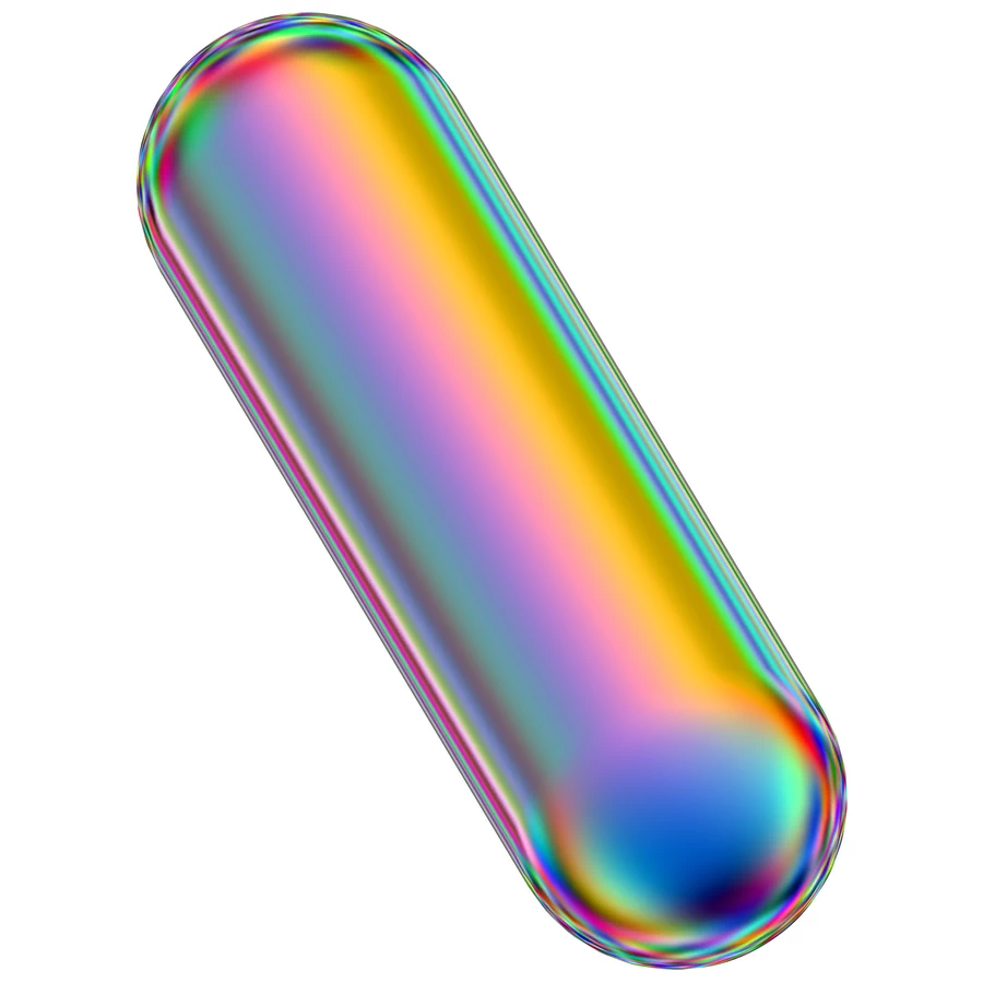 潮流酸性全息金属镭射机能彩虹3D立体几何图形png免抠图片素材【039】